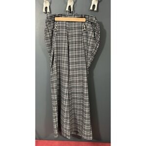 Hot Topic Pants Black White Plaid Wide‎ Leg Removable Clips Size 1 or 14/16